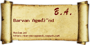 Barvan Agmánd névjegykártya
